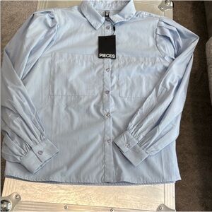 Pieces Women's Light Blue Blouse